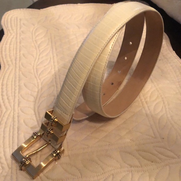 Brighton Accessories - ✨Brighton Vintage 1996 Gold tone buckle, cream croc embossed belt